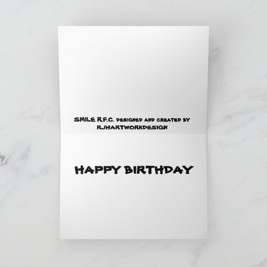 おもしろいなラグビーの誕生日の挨拶 カード (内部)