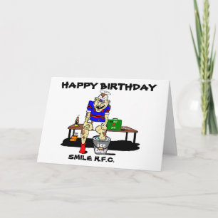おもしろいなラグビーの誕生日の挨拶 カード