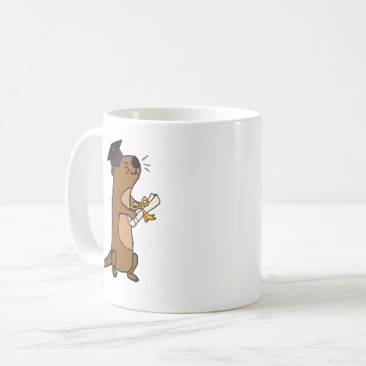 おもしろいなラッコの卒業の漫画 コーヒーマグカップ (正面左)