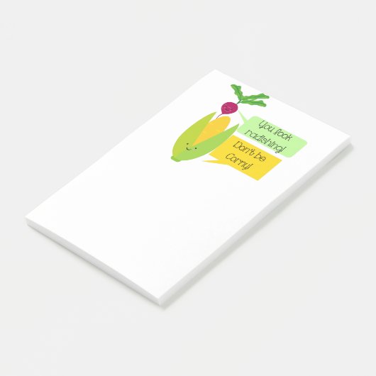 おもしろいなラディッシュおよびトウモロコシの野菜のユーモア ポストイット (アングル)