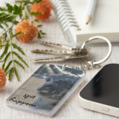 おもしろいなラマのキーホルダー、つばは起こります キーホルダー (正面右)