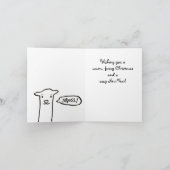 おもしろいなラマのスカーフの編み物のかぎ針編みのクリスマス シーズンカード (内部)