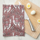 おもしろいなラマパターン キッチンタオル (四つ折り)