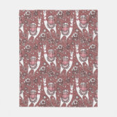 おもしろいなラマパターン フリースブランケット (正面)