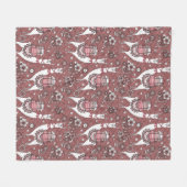 おもしろいなラマパターン フリースブランケット (正面(横))