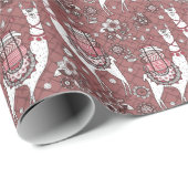 おもしろいなラマパターン ラッピングペーパー (ロールコーナー)