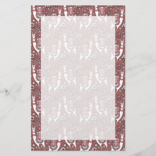 おもしろいなラマパターン 便箋 (正面)