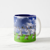 おもしろいなランナーのアヒル ツートーンマグカップ (正面右)