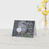 おもしろいなリス、私のパンへのnutellaは、カードを恋しく思います カード (黄色い花)