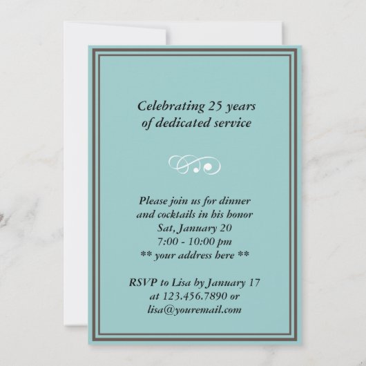 おもしろいなリラックスしたイグアナの退職パーティー 招待状 (裏面)