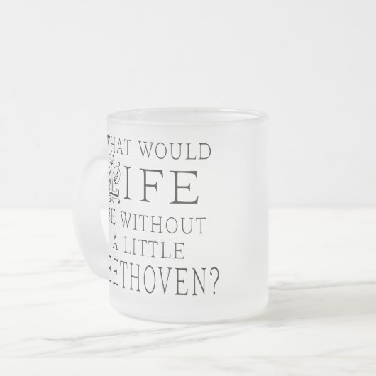 おもしろいなルートビッヒのベートーベン音楽引用文 フロストグラスマグカップ (正面左)