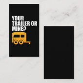 おもしろいなレッドネックあなたのトレーラーか鉱山か。 トレーラーの屑 名刺 (正面/裏面)