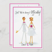 おもしろいなレトロのかわいくユーモアのあるな結婚式招待状 招待状 (正面/裏面)