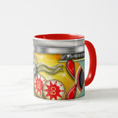 おもしろいなレトロのピンボール機 マグカップ (正面右)