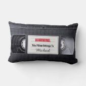 おもしろいなレトロのヴィンテージVHSのカセットテープ ランバークッション (裏面)