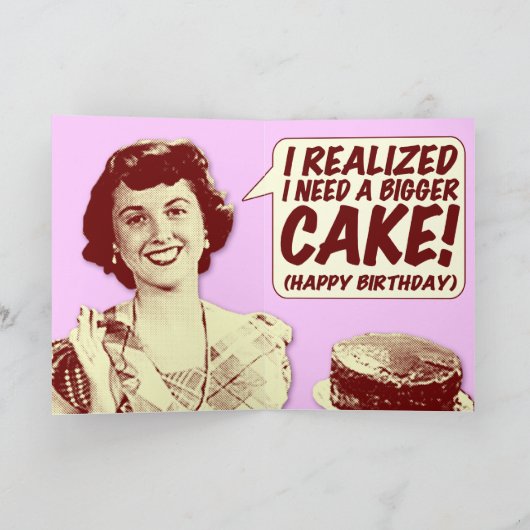 おもしろいなレトロの主婦のバースデー・カード カード (内部)