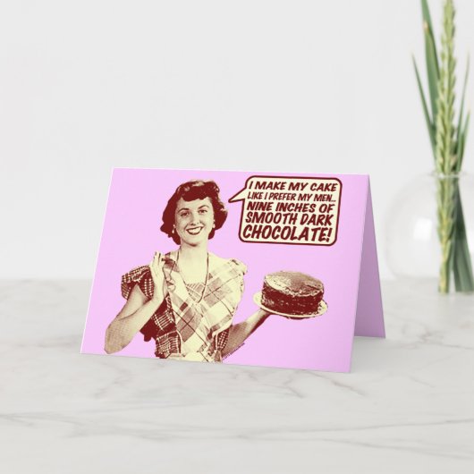 おもしろいなレトロの主婦のバースデー・カード カード (正面)