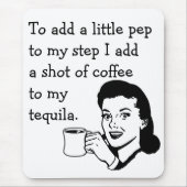 おもしろいなレトロの主婦の広告のテキーラのコーヒー気力 マウスパッド (正面)