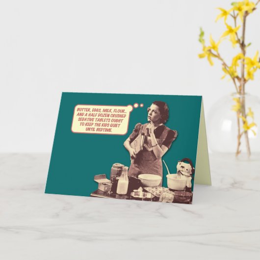 おもしろいなレトロの主婦カード カード (黄色い花)