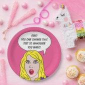 おもしろいなレトロの女性のカスタムな紙皿 ペーパープレート (パーティー)