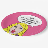 おもしろいなレトロの女性のカスタムな紙皿 ペーパープレート (アングル)