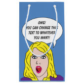 おもしろいなレトロの女性のカスタムのギフトバッグ スモールペーパーバッグ (裏面)