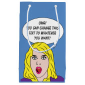 おもしろいなレトロの女性のカスタムのギフトバッグ スモールペーパーバッグ (正面)