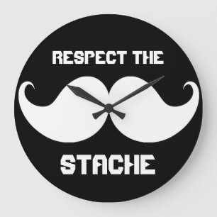 おもしろいなレトロの点Stacheの髭の口ひげ ラージ壁時計
