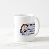 おもしろいなレトロの50年代の皮肉な女性: 三重の脅威 コーヒーマグカップ (正面右)