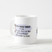 おもしろいなレトロの50年代の皮肉な女性: 三重の脅威 コーヒーマグカップ (正面左)
