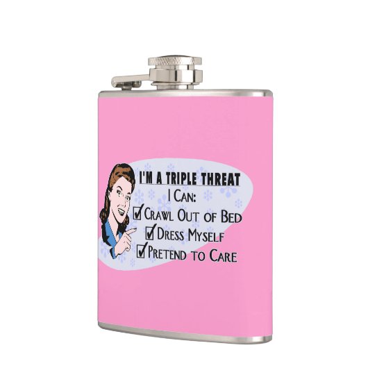 おもしろいなレトロの50年代の皮肉な女性: 三重の脅威 フラスク (左)