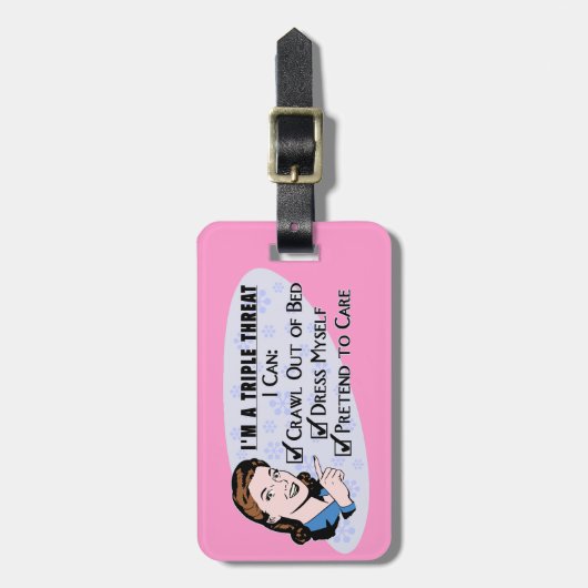 おもしろいなレトロの50年代の皮肉な女性: 三重の脅威 ラゲッジタグ (正面縦)