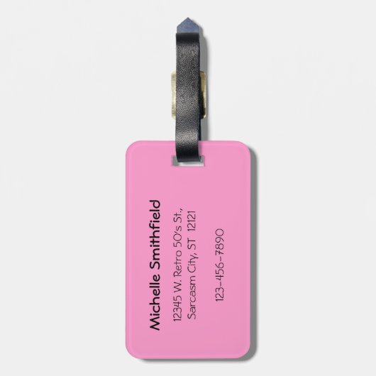 おもしろいなレトロの50年代の皮肉な女性: 三重の脅威 ラゲッジタグ (裏面縦)