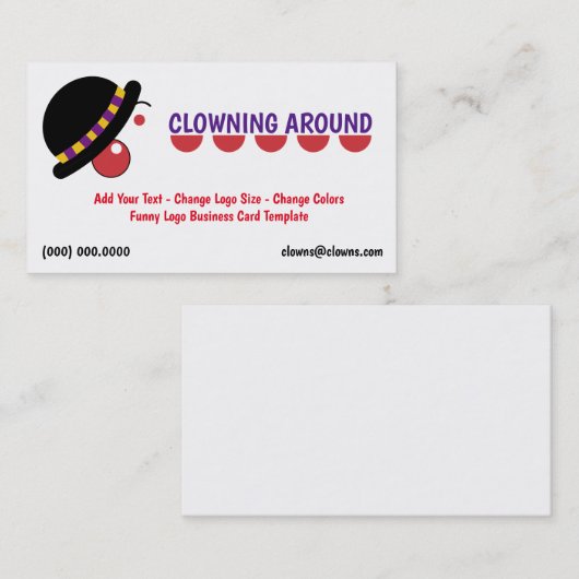 おもしろいなロゴのピエロ 名刺 (正面/裏面)