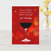 おもしろいなワインのテーマのバースデー・カード カード (黄色い花)