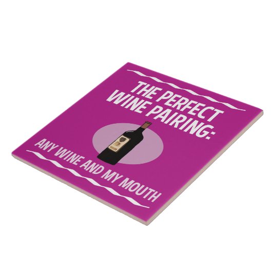 おもしろいなワインの組み合わせること: ワインおよび私の口 タイル (側面)