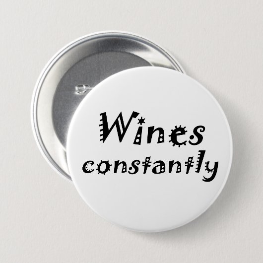 おもしろいなワインのvinoの冗談はギフトのノベルティボタンを引用します 缶バッジ (正面&裏面)
