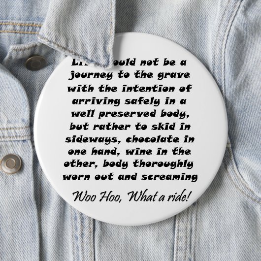 おもしろいなワインは冗談ボタンのギフトのユーモアのギフトを引用します 缶バッジ (インサイチュ)