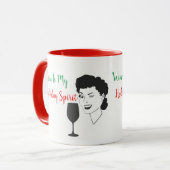 おもしろいなワインは私の休日の精神のクリスマスのマグです マグカップ (正面左)