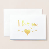 おもしろいなワニのバレンタインデー実質ホイルカード 箔カード (封筒付き正面)