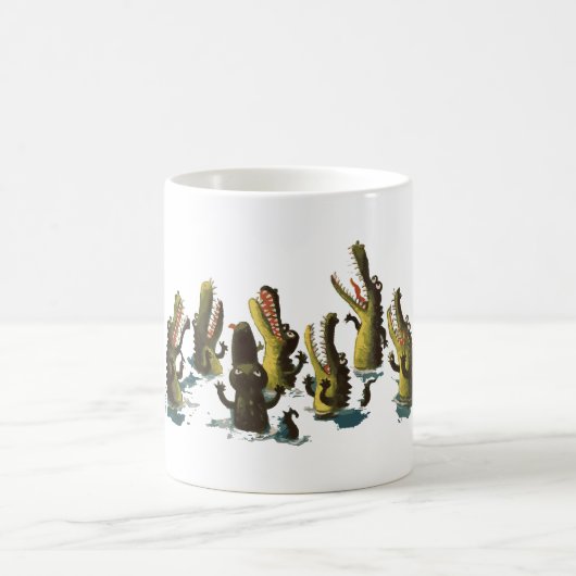 おもしろいなワニのマグのギフト コーヒーマグカップ (中央)