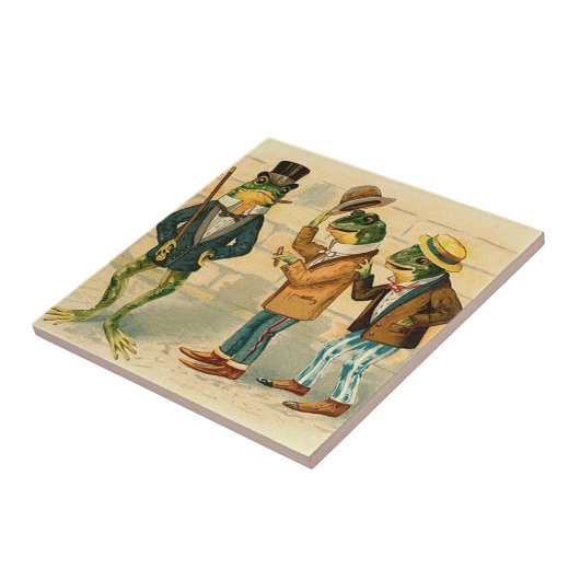 おもしろいなヴィンテージのカエル タイル (側面)