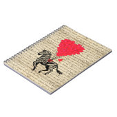 おもしろいなヴィンテージのシマウマ及びハートの気球 ノートブック (左側)