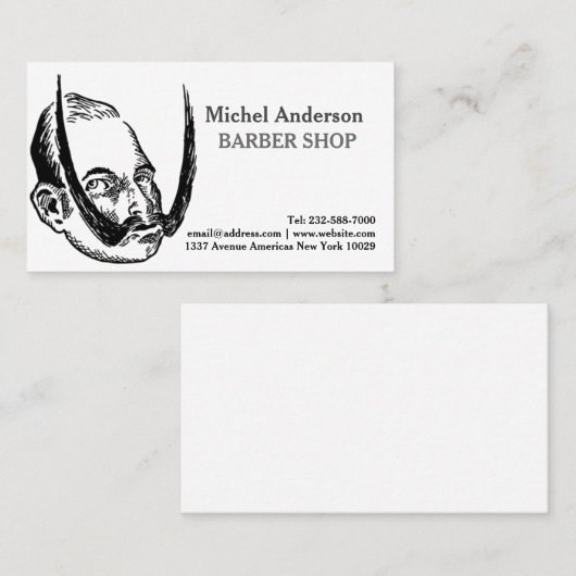 おもしろいなヴィンテージのスタイルの理容師 名刺 (正面/裏面)