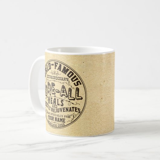 おもしろいなヴィンテージのパーソナライズな治療はすべてギフトをギャグで加工します コーヒーマグカップ (正面左)