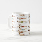 おもしろいなヴィンテージのフランスのな水泳の学校 コーヒーマグカップ (正面左)