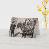 おもしろいなヴィンテージのポートレートの子供のろばのバランスをとること カード (黄色い花)