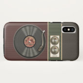 おもしろいなヴィンテージのレコードプレーヤー Case-Mate iPhoneケース (裏面(横))