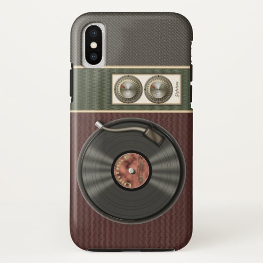 おもしろいなヴィンテージのレコードプレーヤー Case-Mate iPhoneケース (裏面)