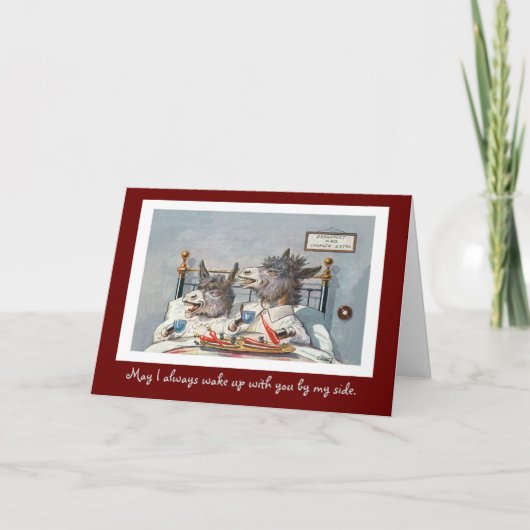 おもしろいなヴィンテージの動物のバレンタインデー シーズンカード (正面)